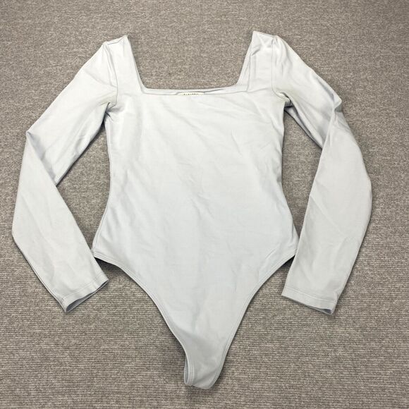 Aritzia Babaton Contour Second-skin Squareneck Bodysuit Heather Chrome Size S - Picture 1 of 16